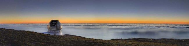 Panoramic view of the Gran Telescopio CANARIAS (GTC) at the Roque de los Muchachos Observatory (La Palma). Credit: Pablo Bonet/IAC