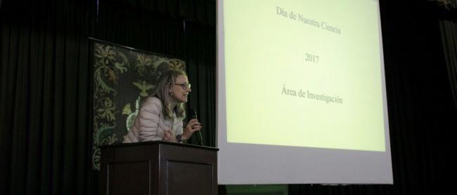 Clara Eugenia García, directora general de Política de Investigación, Desarrollo e Innovación de la Secretaría de Estado de I+D+i del Ministerio de Economía, Industria y Competitividad, en la apertura del Día de Nuestra Ciencia del IAC. Foto: Elena Mora 