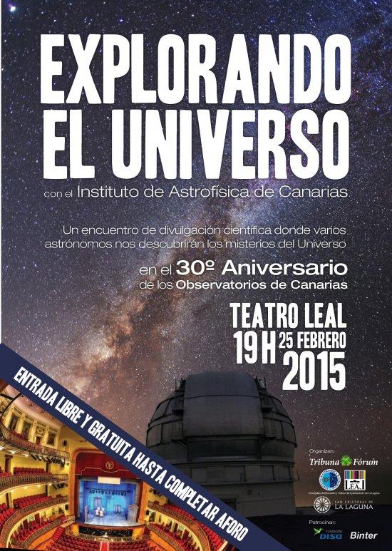 Advertising poster for the event “Exploring the Universe with the Astrophysics Institute of the Canaries”. Credit: IAC.