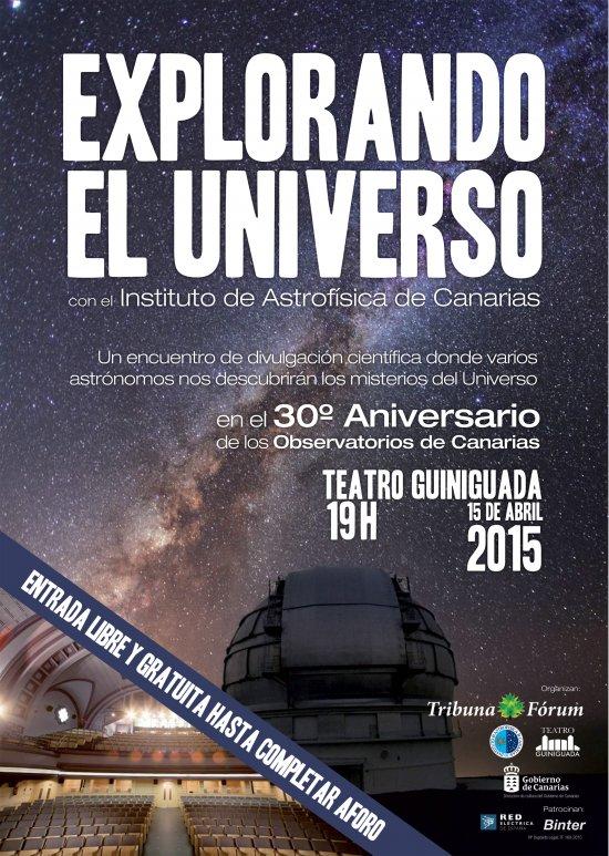 Advertising poster for the event “Exploring the Universe with the Astrophysics Institute of the Canaries”. Credit: IAC.