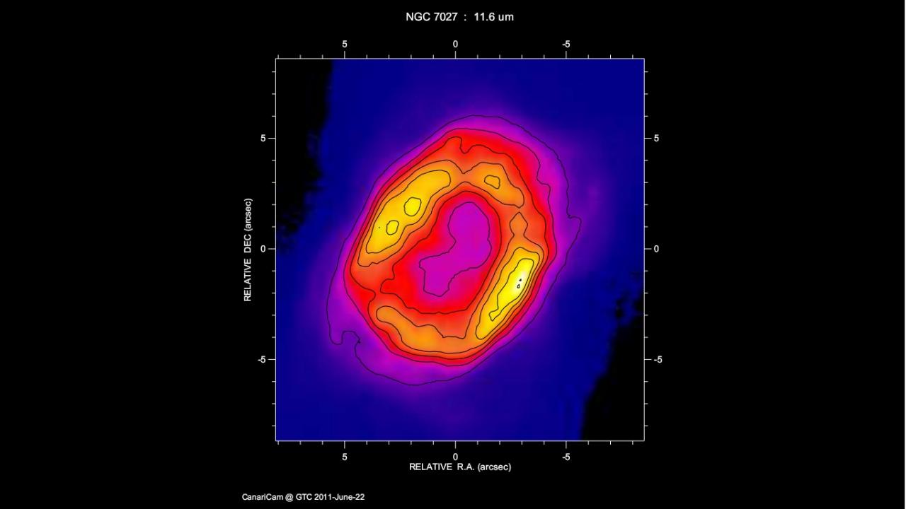 This is Planetary Nebula NGC 7027 as seen by CanariCam. Credits: GTC/University of Florida