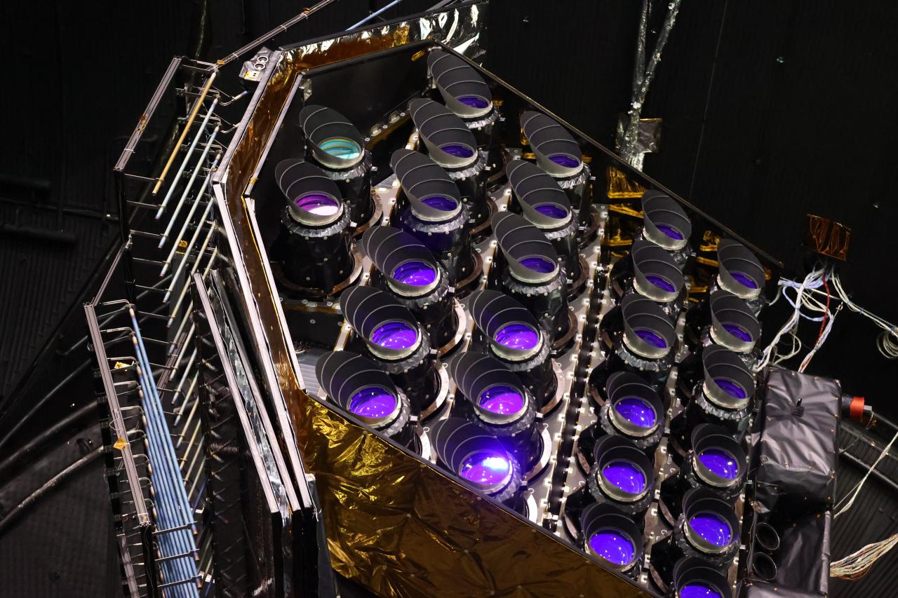 Primer plano de las cámaras de PLATO. ©ESA