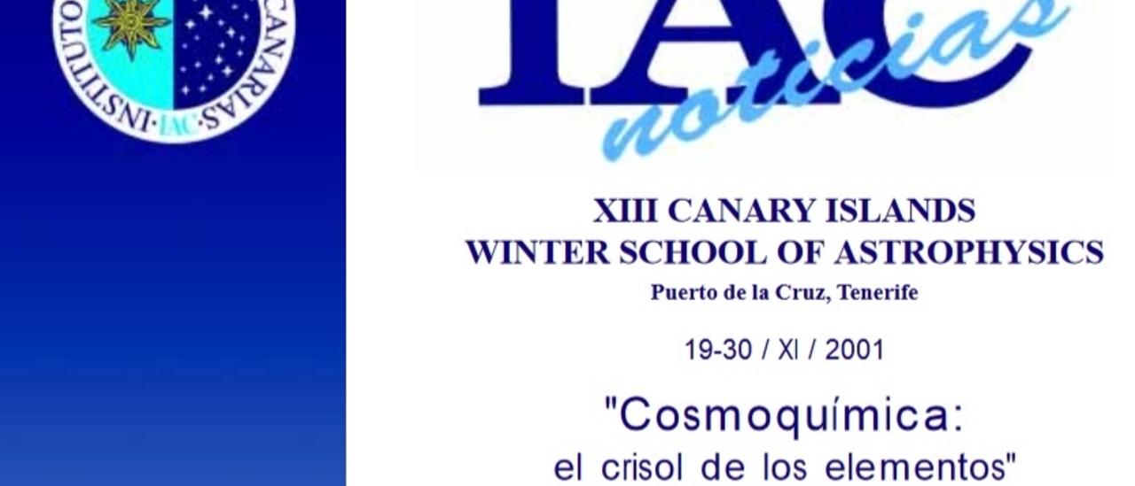 Cover 2001 Special. XIII Winter School of Astrophysics "Cosmochemistry: the crucible of the elements".