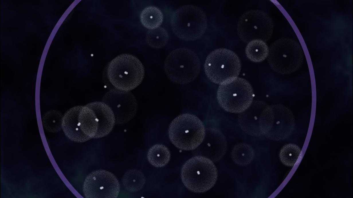 Simulación artística del litio sintetizado durante el Big Bang