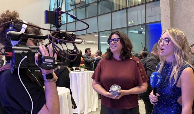 Entrevista a Verónica Martín para Canal 4 Tenerife durante la gala de los Premios Diamante de Canarias