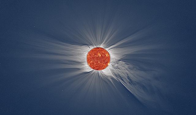 Solar corona in visible light during a solar eclipse