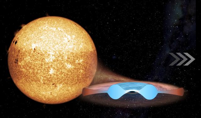 Artist’s impression of MAXI J0637−430 during an eruption