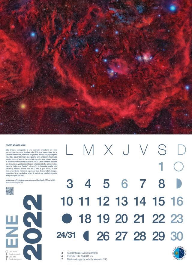 Calendario astronómico 2022 - Enero