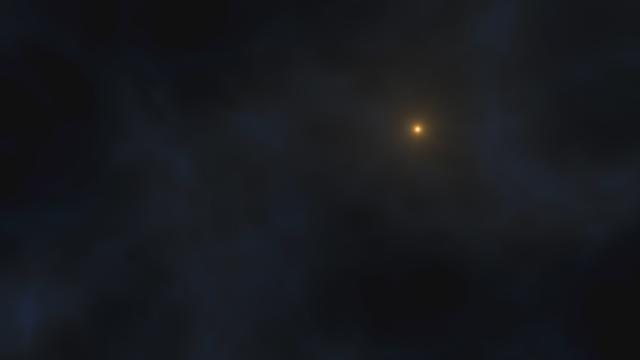 Simulación artística de la formación de la estrella J0023+0307