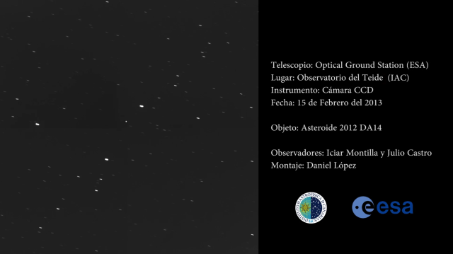 Asteroide 2012 DA14 (siguiendo al asteroide) - Telescopio OGS (Ø 100cm)