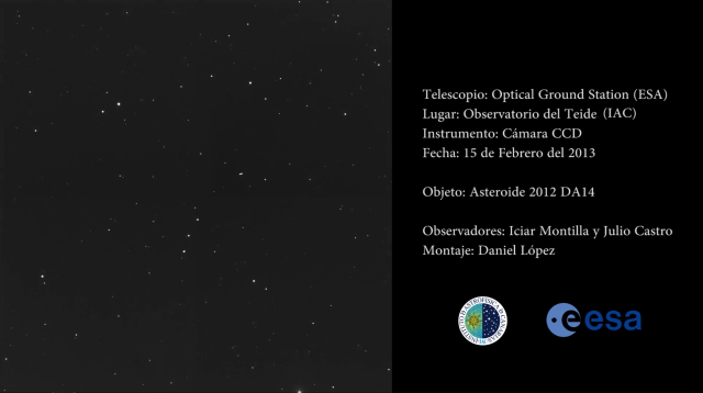 Asteroide 2012 DA14 (asteroide en movimiento) - Telescopio OGS (Ø 100cm)