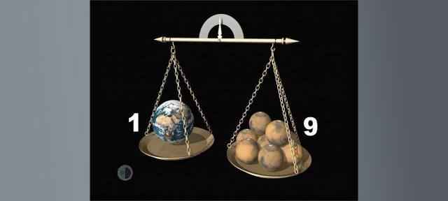 Earth/Mars relative masses