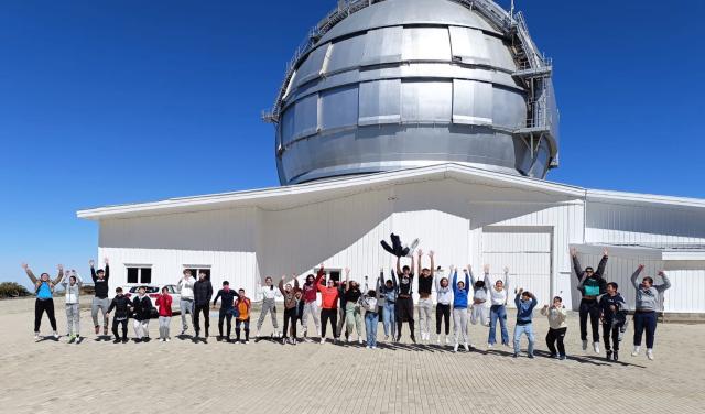 Alumnado de 4º ESO del colegio Santo Domingo de Guzmán de La Palma durante su visita al GTC en el marco del programa "Nuestr@s Alumn@s y el ORM". 