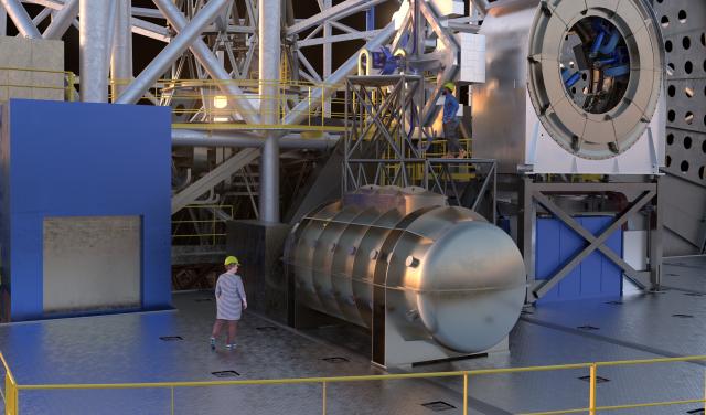 Artist's impression of the ANDES instrument on the ELT. Credit: ESO