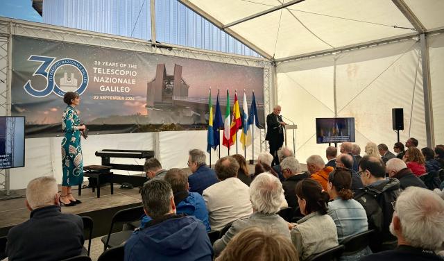 Momento de la celebración del 30º aniversario del TNG en el Observatorio del Roque de los Muchachos