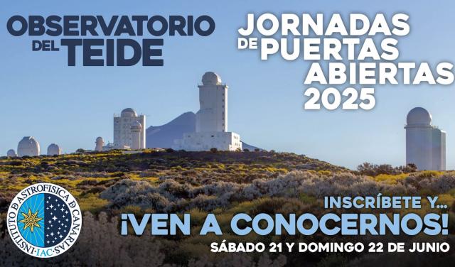 Cartel de las Jornadas de Puertas Abiertas en el Observatorio del Teide 2025