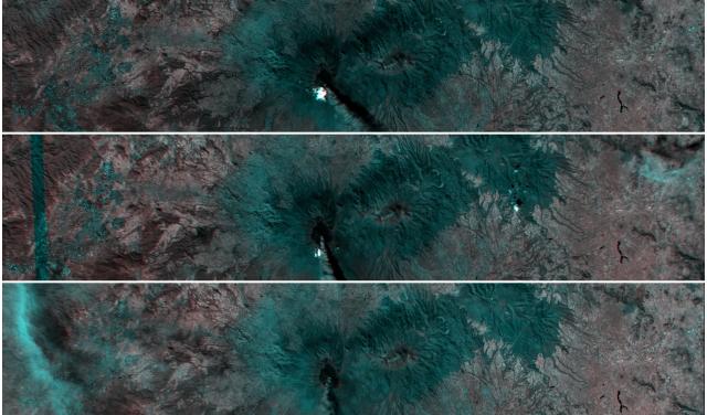 Imágenes obtenidas con ALISIO-1 del volcán Popocatepetl en Puebla, México