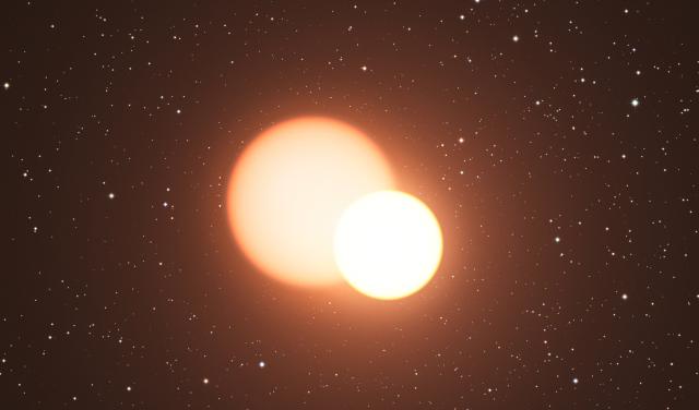 Artistic impression of a binary system similar to KIC 10001167