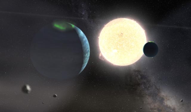 Artist's impression of the HD 114082 planetary system