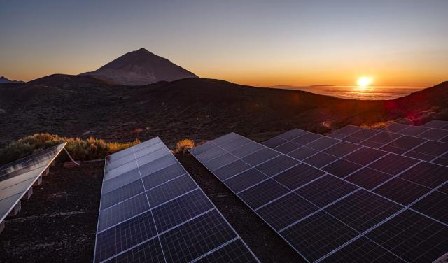 Solar panels installed at the Teide Observatory
