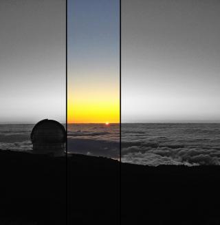 Puesta de sol en el Observatorio del Roque de los Muchachos (La Palma). Foto: Carmen del Puerto (IAC). Puesta de sol en el Observatorio del Roque de los Muchachos (La Palma). Foto: Carmen del Puerto (IAC).