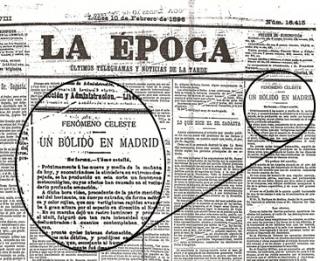 Portada del diario La Época del 10 de febrero de 1896. Archivo de la Biblioteca Nacional. Portada del diario La Época del 10 de febrero de 1896. Archivo de la Biblioteca Nacional.