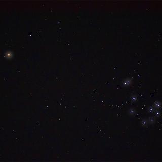 Marte y las Pléyades Marte y las Pléyades