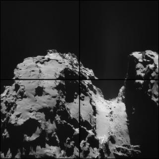 Imagen a alta resolución del 67P/Churyumov-Gerasimenko tomada por NavCam. Crédito: ESA