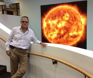 Javier Trujillo Bueno during an international congress at the Max Planck Institute for Solar Physics, in Gottingen (Germany).  