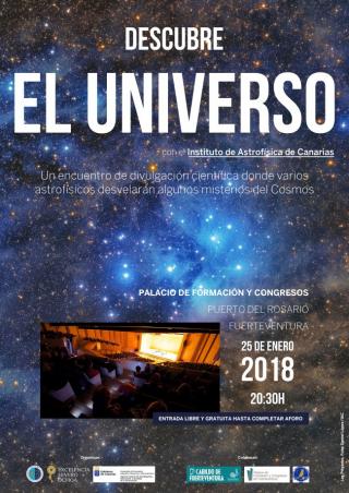 Cartel charla Descubre el Universo para público general. Crédito: IAC.