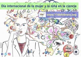 Cartel del Día Internacional de las Mujeres y las Niñas en la Ciencia. Diseño: María del Álamo Ortega.      