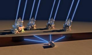 El instrumento ESPRESSO, instalado en el Very Large Telescope de ESO, en Chile, ha utilizado por primera vez la luz combinada de sus cuatro telescopios de 8,2 metros. Actualmente, en términos de área colectora de luz, el hecho de combinar las unidades de El instrumento ESPRESSO, instalado en el Very Large Telescope de ESO, en Chile, ha utilizado por primera vez la luz combinada de sus cuatro telescopios de 8,2 metros. Actualmente, en términos de área colectora de luz, el hecho de combinar las unidades de