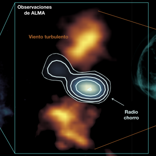 Chorro produce burbujas en la galaxia Taza de Té