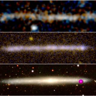 Comparación entre una traza de estrellas y la galaxia de canto IC5249