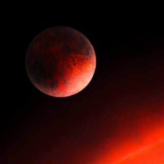 GJ 367b illustration. The planet orbits around a red dwarf every 7.7 hours. Its bulk density is close to that of iron, interior structure models predict a similar structure to Mercury’s interior. (Image credit: SPP 1992 (Patricia Klein)).