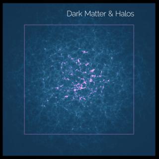 Distribution of dark matter and its tracers (halos). Credit: Gabriel Pérez Díaz, SMM (IAC). Distribution of dark matter and its tracers (halos). Credit: Gabriel Pérez Díaz, SMM (IAC).