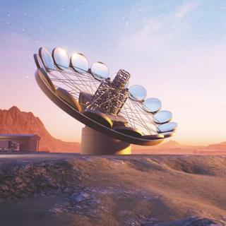 Recreación artística del telescopio ExoLife Finder (ELF) 