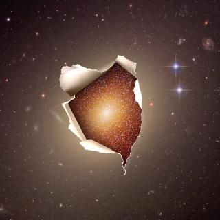 Small fraction of young blue stars in an elliptical galaxy. Artist's impression of the small fraction of young blue stars in an elliptical galaxy where its bulk of stars is old and red. Created with an image of NASA, ESA and The Hubble Heritage Team (STScI/AURA), with vectorpocket resource (Freepik). Credit: Gabriel Pérez Díaz, SMM (IAC).