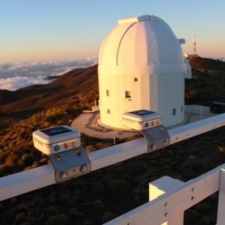 Fotómetros en su fase de calibración en el Observatorio del Teide. Crédito: Alejandra Rueda (IAC). Fotómetros OGS Observatorio del Teide