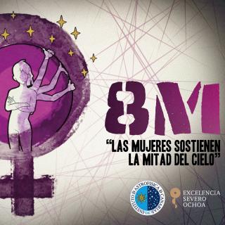 Ilustración del 8 de marzo: Día Internacional de la Mujer. Crédito: Inés Bonet (IAC). Ilustración del 8 de marzo: Día Internacional de la Mujer. Crédito: Inés Bonet (IAC).