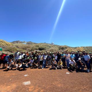 Imagen de parte de los participantes en las Jornadas de Puertas Abiertas de Garafía en el ORM / IAC