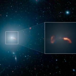 Imágenes de Spitzer de la galaxia M87. Crédito: NASA/JPL-Caltech/IPAC/Event Horizon Telescope Collaboration