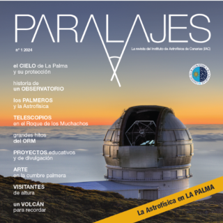 Portada de la revista Paralajes. La Astrofísica en LA PALMA. / Foto de portada: Pablo Bonet (IAC)