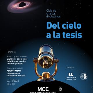 Cartel de la tercera sesión del ciclo de charlas "Del cielo a la tesis" Cartel de la tercera sesión del ciclo de charlas "Del cielo a la tesis"