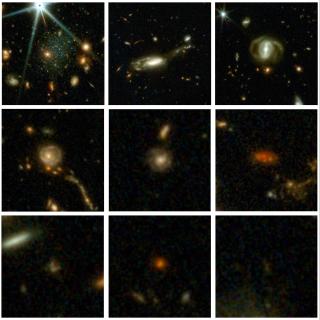Nine galaxies taken from over 700,000 spanning all of cosmic time, from upper left to lower right: the present day universe, 3, 4, 8, 9, 10, 11, 12 and 13 billion years ago Nine galaxies taken from over 700,000 spanning all of cosmic time, from upper left to lower right: the present day universe, 3, 4, 8, 9, 10, 11, 12 and 13 billion years ago