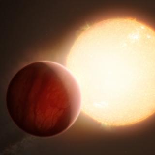 Artist’s impression of an ultra-hot Jupiter transiting its star