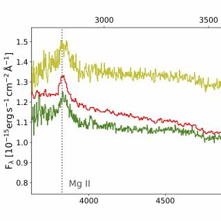 Optical spectrum from the VHE gamma-ray blazar S4 0954+65 Optical spectrum from the VHE gamma-ray blazar S4 0954+65. The detection of the emission lines allows us to firmly establish the redshift and the characteristics of the source.