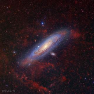 Imagen de la Galaxia de Andrómeda tomada con el Astrógrafo STC. Crédito: Daniel López/IAC. 