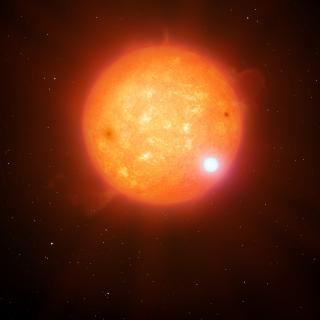 Artist’s impression of the eclipsing binary system