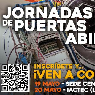 Cartel de las Jornadas de Puertas Abiertas en la Sede del IAC e IACTEC para la Semana de la Administración Abierta 2025 Cartel de las Jornadas de Puertas Abiertas en la Sede del IAC e IACTEC para la Semana de la Administración Abierta 2025